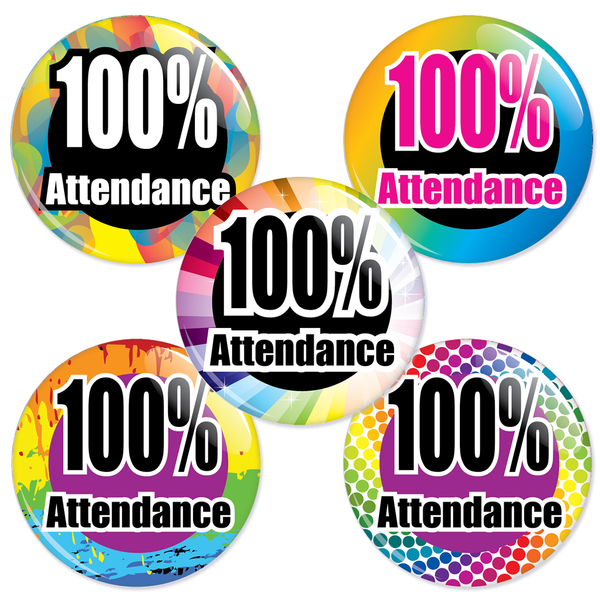 100% Attendance Badge Bucket