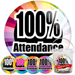 100% Attendance Badge Bucket