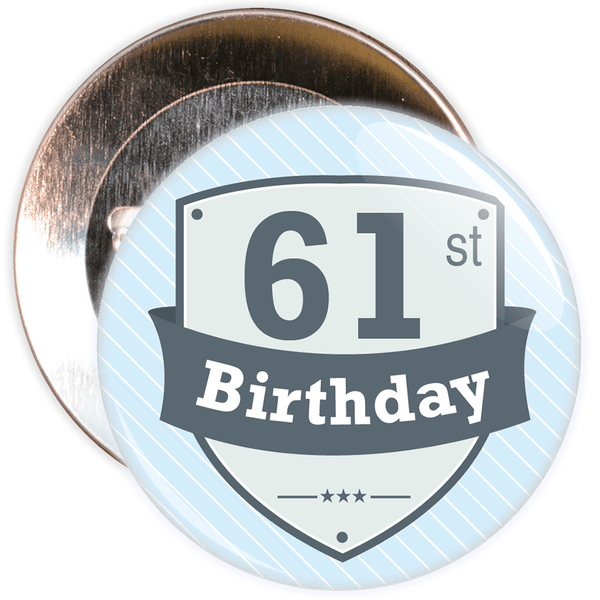 Vintage Retro 61st Birthday Badge