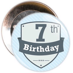 Vintage Retro 7th Birthday Badge