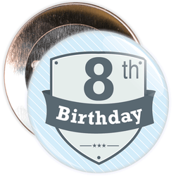 Vintage Retro 8th Birthday Badge