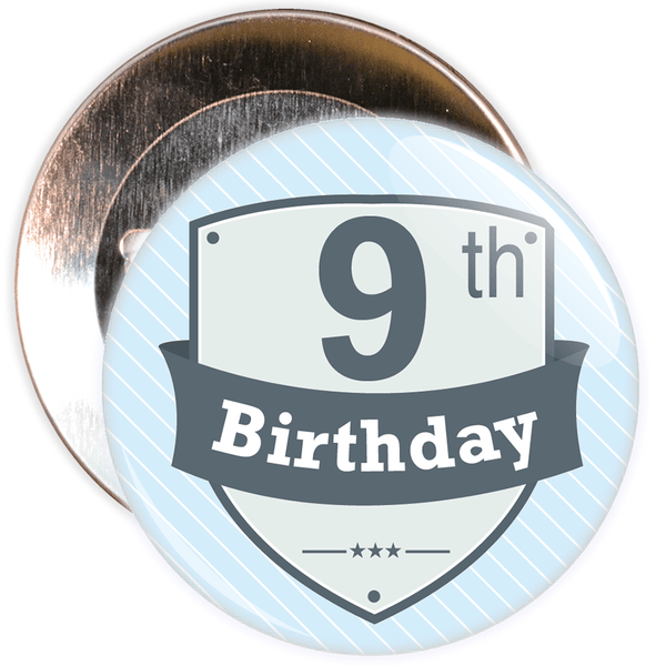Vintage Retro 9th Birthday Badge