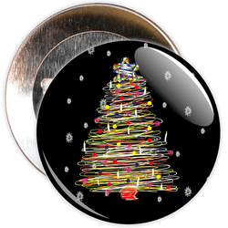 Black Christmas Tree Badge