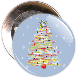 Blue Christmas Tree Badge