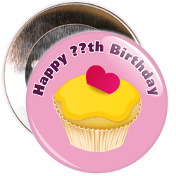 Customisable Pink Cupcake Birthday Badge