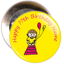 Yellow Customisable Birthday Badge