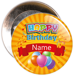 Orange Customisable Birthday Badge