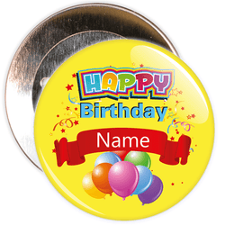 Yellow Customisable Birthday Badge
