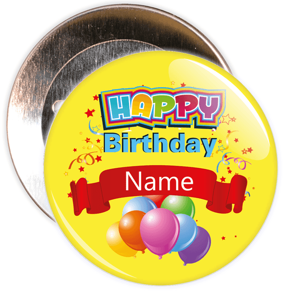 Yellow Customisable Birthday Badge