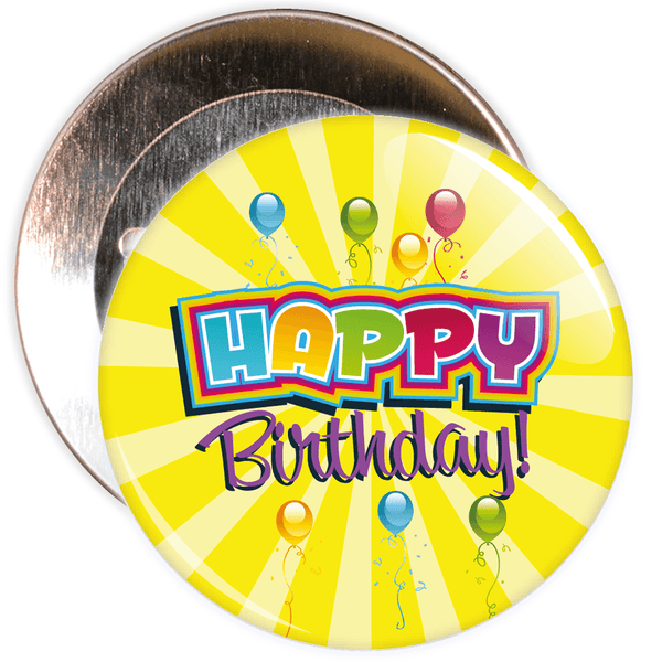 Yellow Happy Birthday Badge