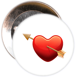 Heart Arrow Valentine's Day Badge