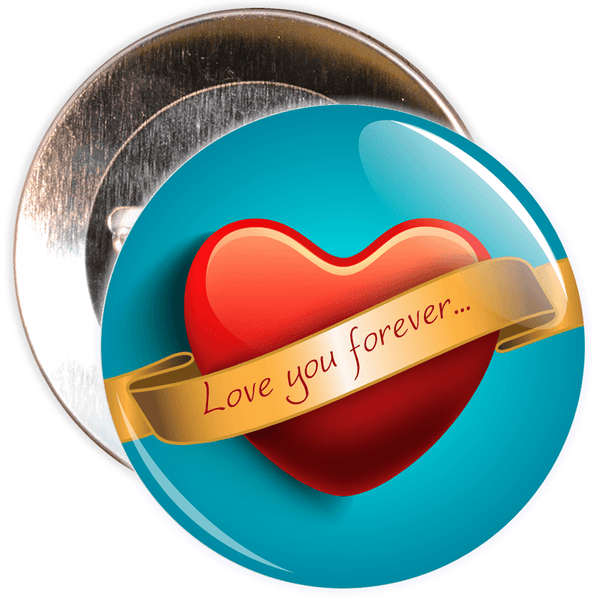Love You Forever Heart Valentine's Day Badge