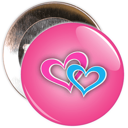 Pink Heart Valentine's Day Badge