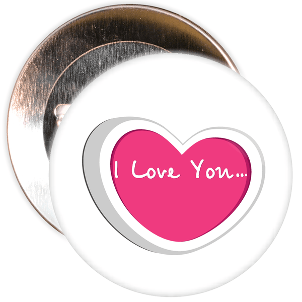I Love You Heart Valentine's Day No Thanks Badge