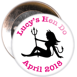 Customisable White Hen Party Devil Badge
