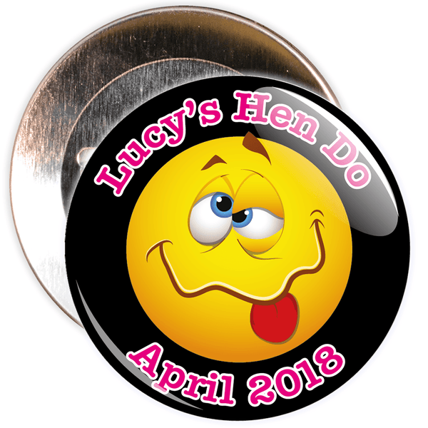 Customisable Emoticon Hen Night Badge
