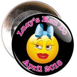Customisable Emoticon Hen Night Badge
