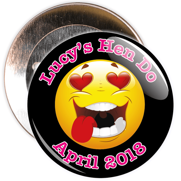 Customisable Emoticon Hen Night Badge
