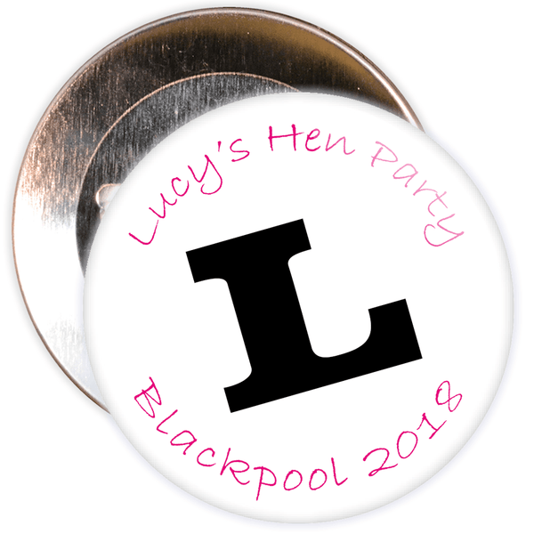 Customisable L Plate Hen Party Badge