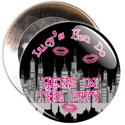 Customisable Black Hen's in the City Hen Party Badge