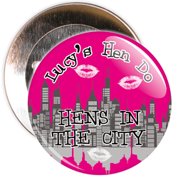 Customisable Pink Hen's in the City Hen Night Badge