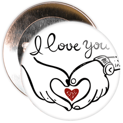 I Love You Heart Valentine's Day Badge