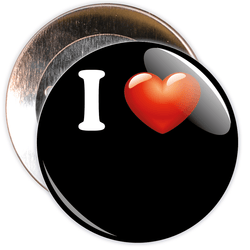 Black Custom I Love Badge