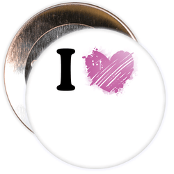 White Custom I Love Badge