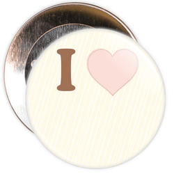 Cream Custom I Love Badge
