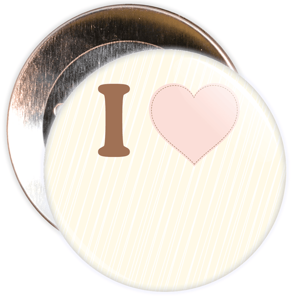 Cream Custom I Love Badge