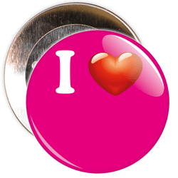 Hot Pink Custom I Love Badge
