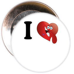 White Custom I Love Badge