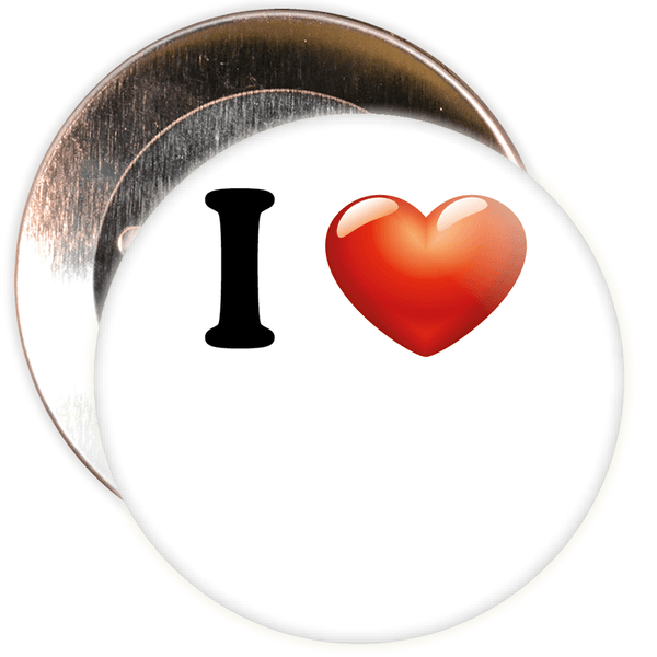 White Custom I Love Badge