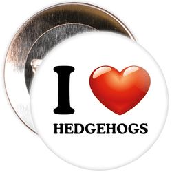I Love Hedgehogs Badge