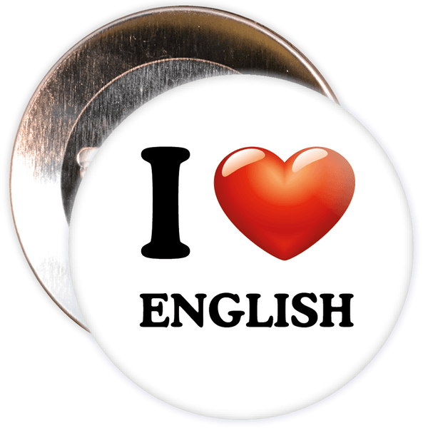 I Love English Badge