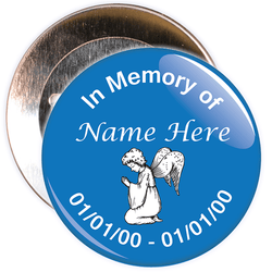 Blue In Memory Badge with Custom Name & Dates