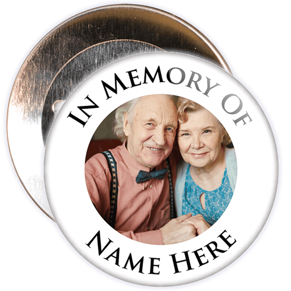In Memory Of Photo Badge (black text)