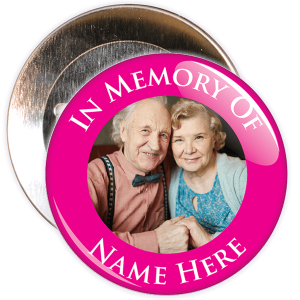 In Memory Of Photo Badge (pink)