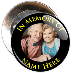 In Memory Of Photo Badge (black)