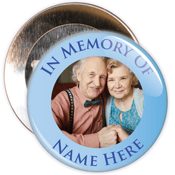 In Memory Of Photo Badge (blue)