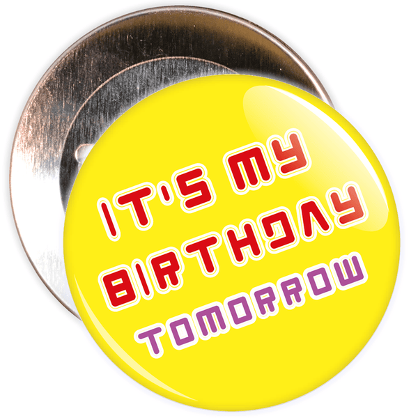 Yellow It's My Birthday Badge