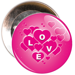 Love Hearts Valentine's Day Badge