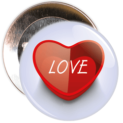 Love Hearts Valentine's Day Badge