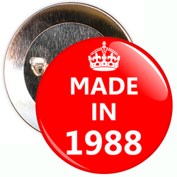 Made in 1988 Birthday Badge