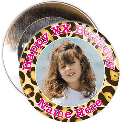 Camouflage Customisable Birthday Photo Badge