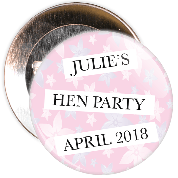 Customisable Classy Hen Party Badge