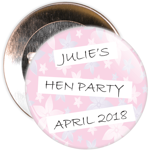 Customisable Classy Hen Party Badge