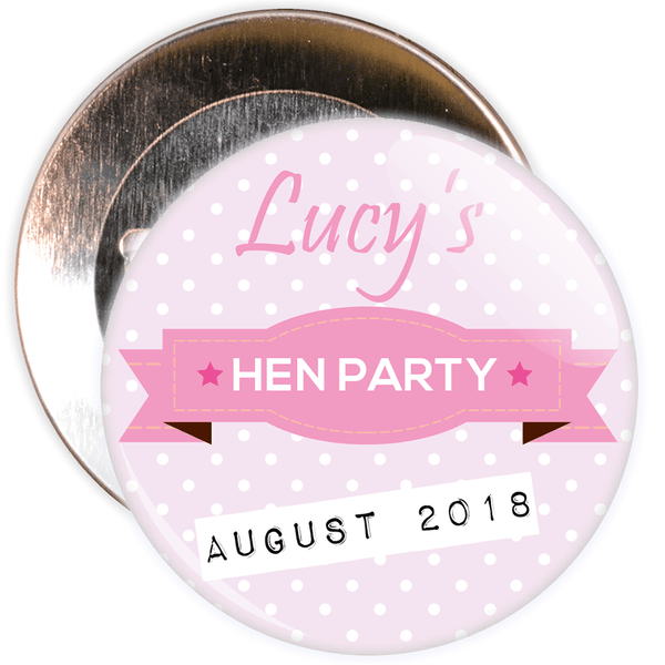 Pink Customisable Classy Hen Party Badge