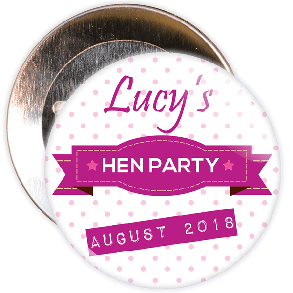Customisable Classy Hen Party Badge