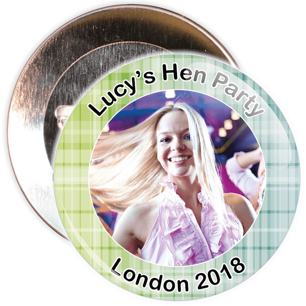 Scottish Style Tartan Hen Party Badge with Photo